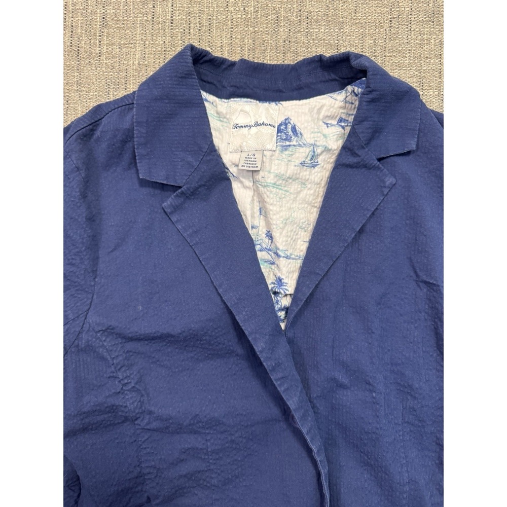 Women's Tommy Bahama Blue Stretch Jacket 2 Button Size Large Island Wear‎